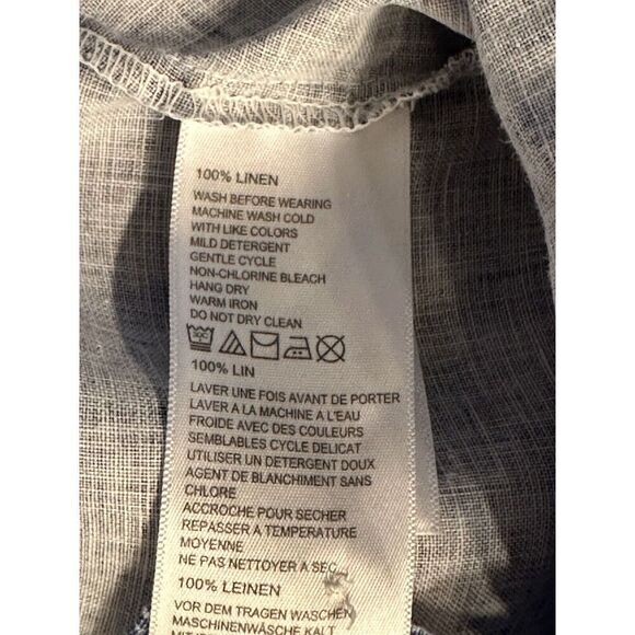 Tommy Bahama Women Sea Glass Breezer Top Blue 100% Linen Size Large Summer - Picture 10 of 12